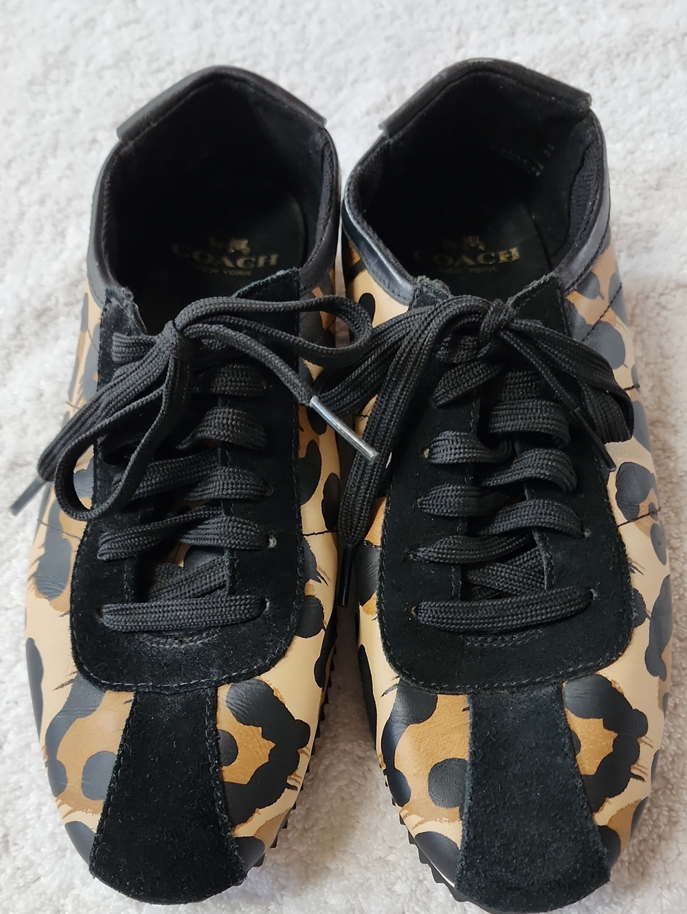 Coach The Beastvwomen's Leopard-Pattern Low Top Sneakers Size 6.5 Preowned